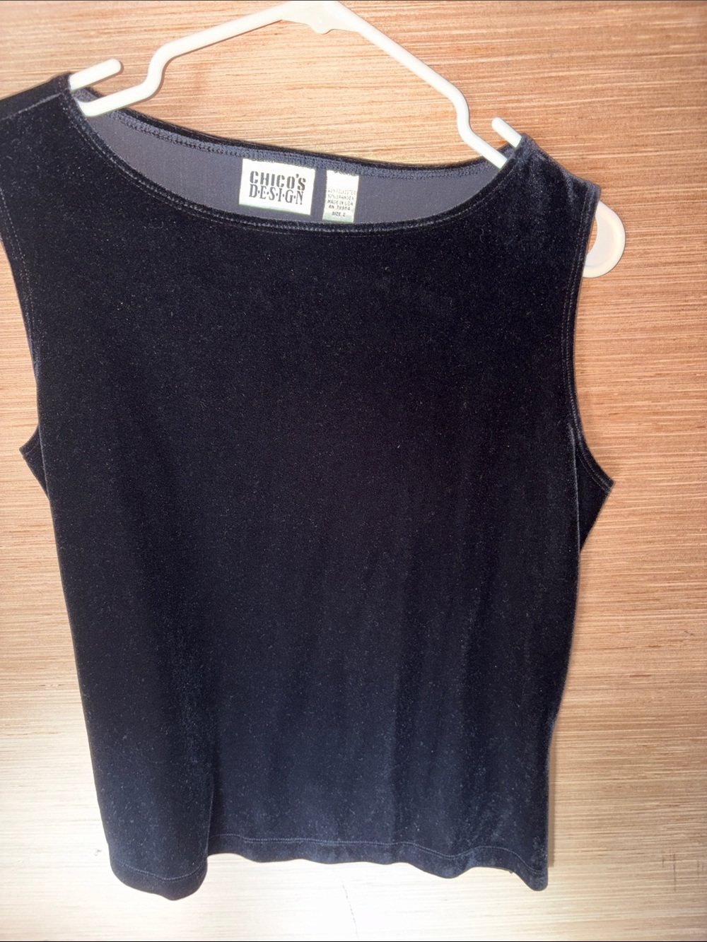 Chico's Black Velvet Tank Top